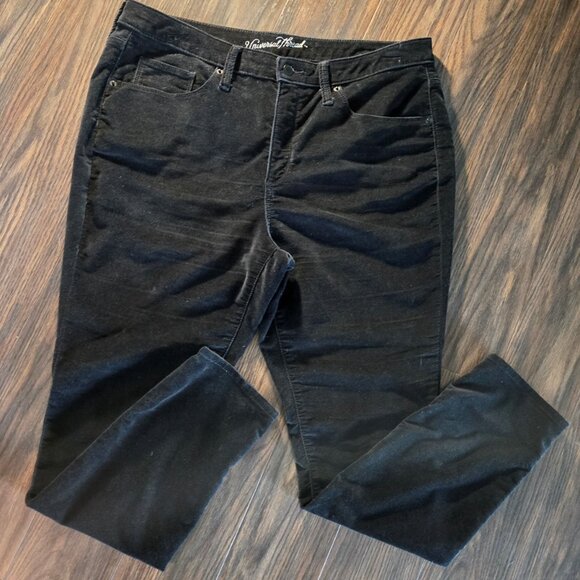 UNIVERSAL THREAD Black Crushed Velvet High-Rise Skinny Jeans SIZE 16 - Picture 1 of 5